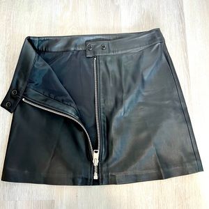 All Saints mini skirt with zipper leather look size 2